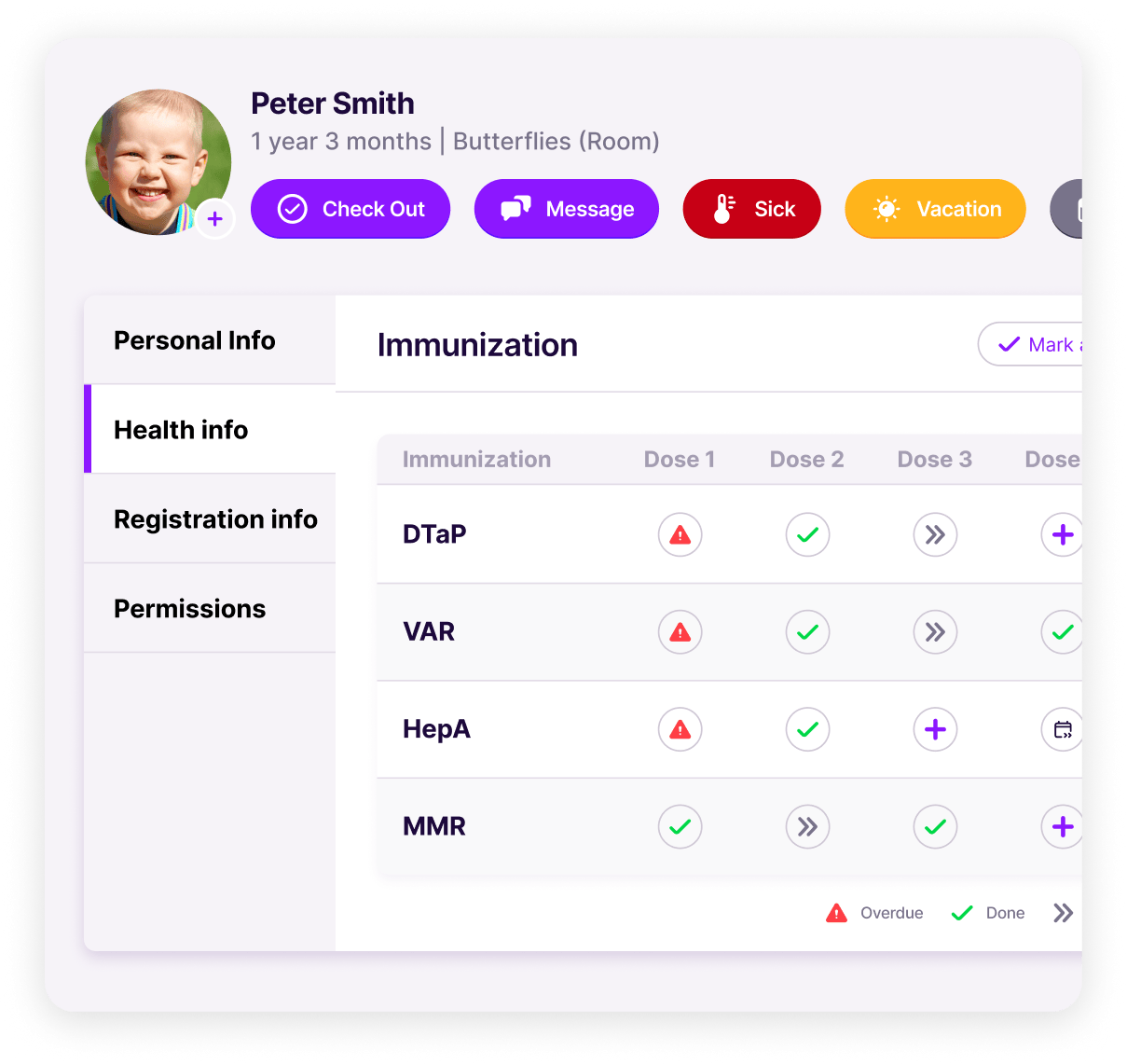 1 Immunization, Incident & Allergy tracking