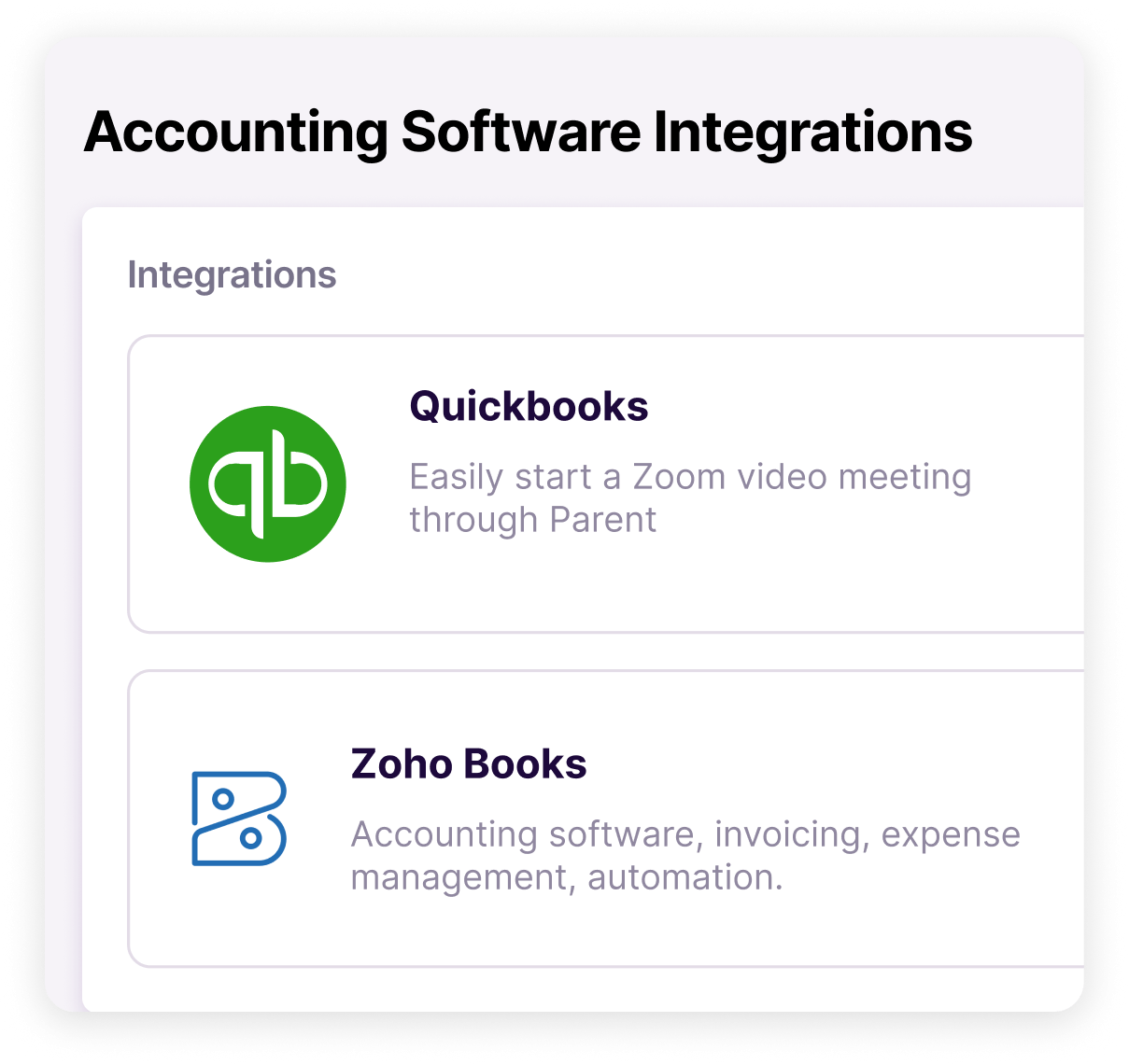 Quickbooks and Zoho